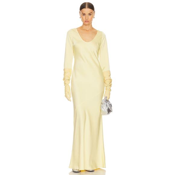 Helsa Angelica Backless Maxi Dress Satin Formal Wedding Evening Party Guest XL - Picture 2 of 15